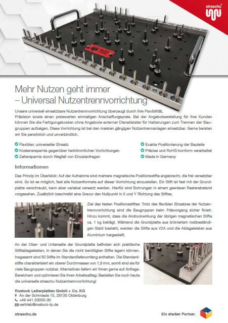 Deckblatt von einem Prospekt/Flyer zur Nutzenvorrichtung